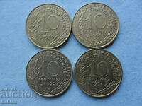 10 λεπτά 1989, 1990, 1991, 1992 g. Γαλλία