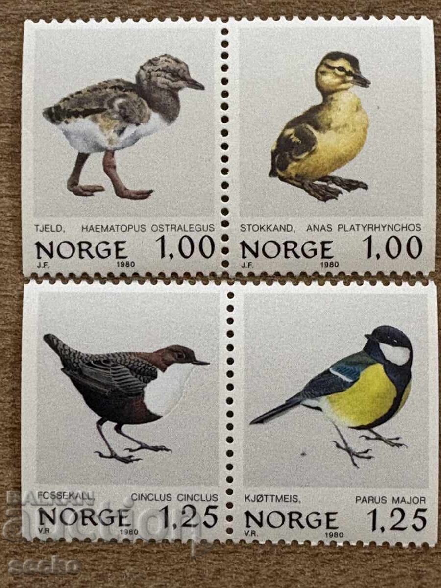 Norway - Birds (1980) - MNH - 2 ζεύγη