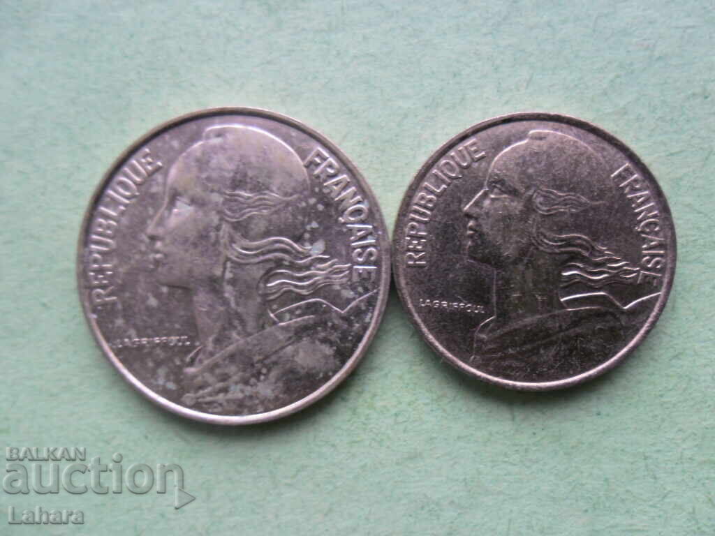 10 и 20 сантима 1997  г. Франция с цена 0.50 лв. | € 0.26