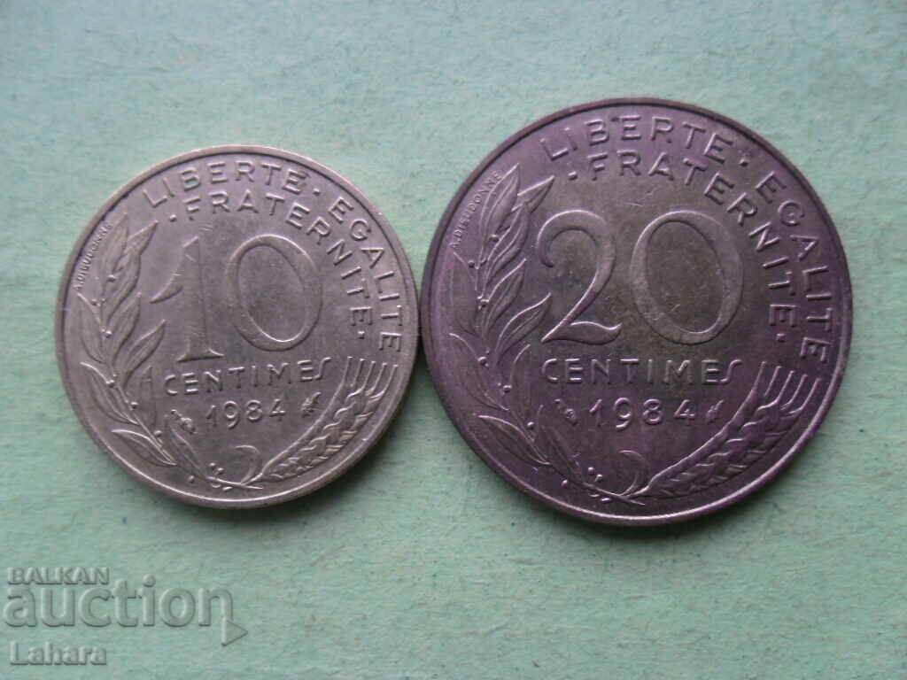 10 και 20 λεπτά 1984 Γαλλία 10 και 20 λεπτά 1984 Γαλλία