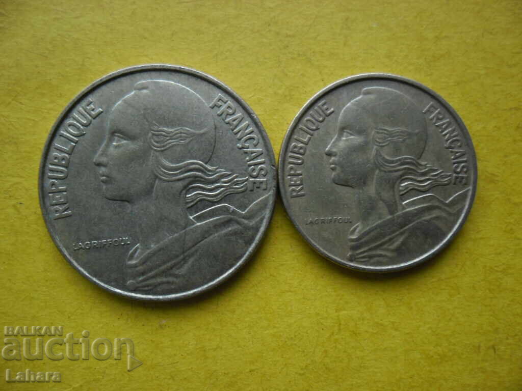 10 и 20 сантима 1967  г. Франция с цена 0.50 лв. | € 0.26