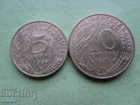 5 and 10 centimes 1985 France