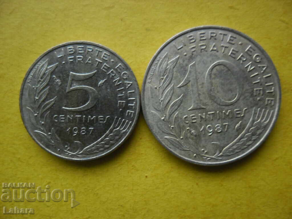5 και 10 λεπτά 1987 Γαλλία
