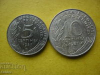5 και 10 λεπτά 1987 Γαλλία