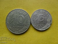 5 and 10 centimes 1978 France