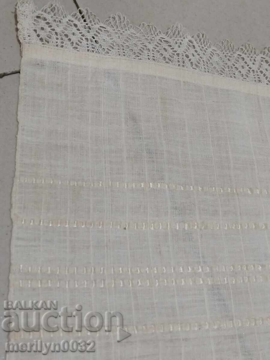 Old fringed cloth with lace, knitting, fringe with embroidery - 7