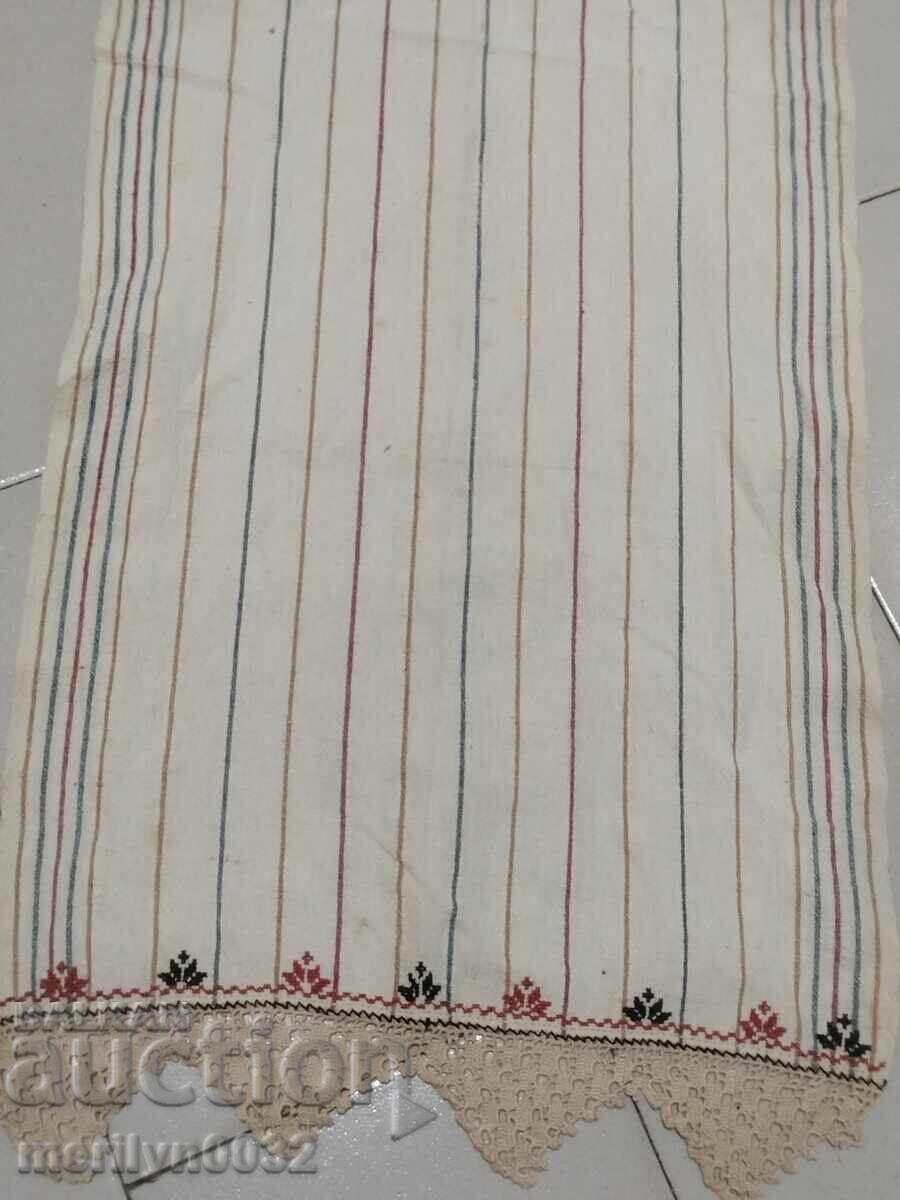 Стара кенарена кърпа с  дантела, плетка, кенар с бродерия с цена 59.90 лв. | € 30.63