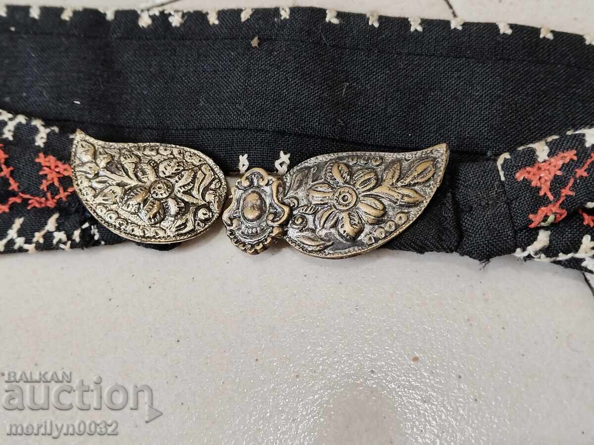 Old hand-embroidered belt with belt buckles belt buckle folk costume with price 109.90 BGN | € 56.19