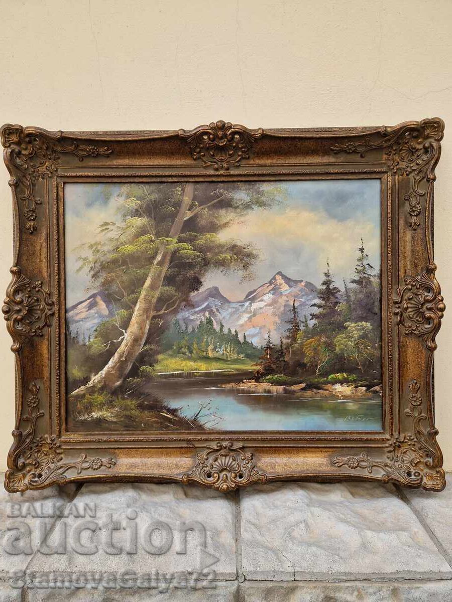 Δημοπρασία Υπέροχος αντίκα γαλλικός πίνακας λάδι σε καμβά