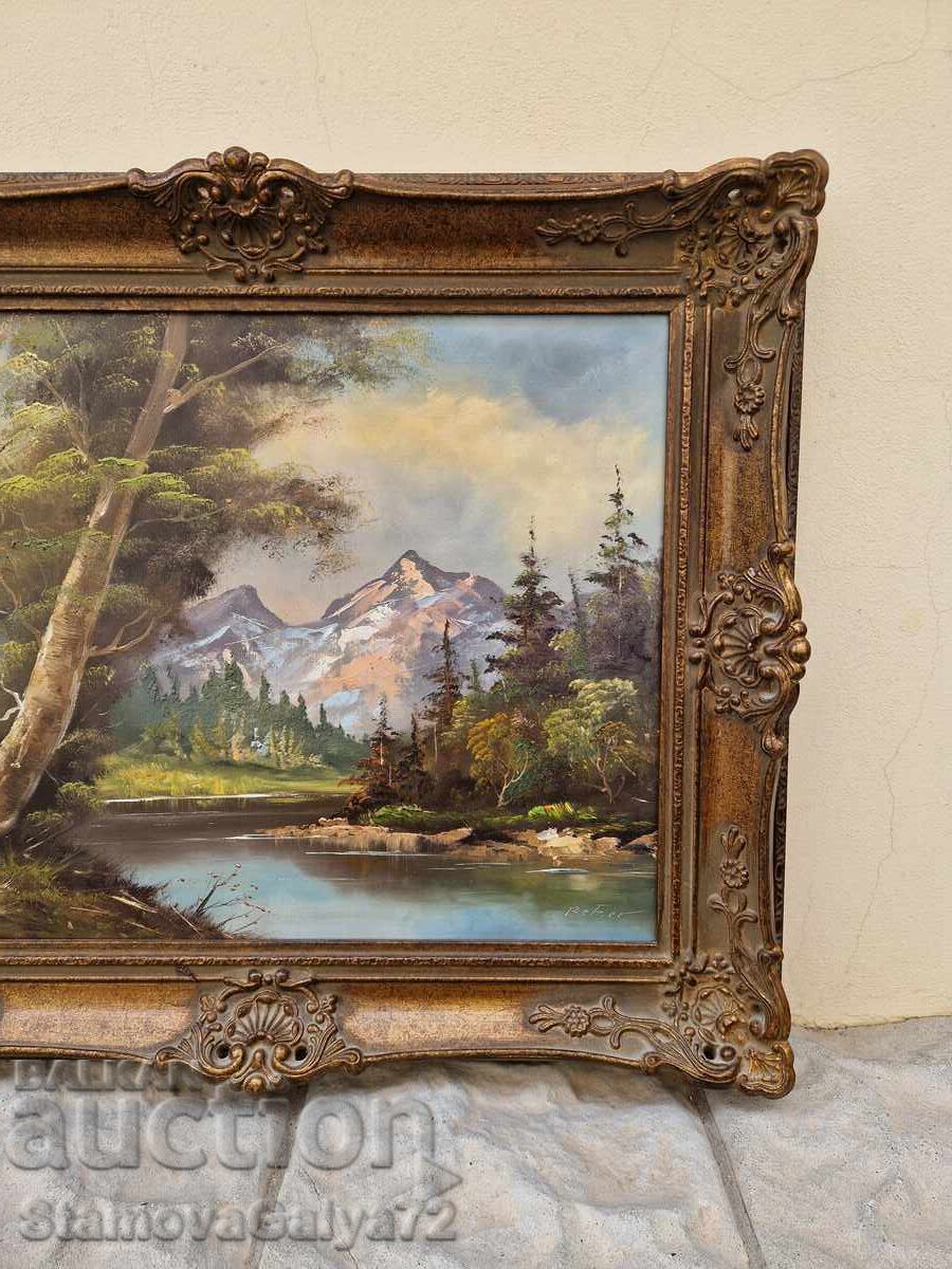 Παράδοση Υπέροχος αντίκα γαλλικός πίνακας λάδι σε καμβά