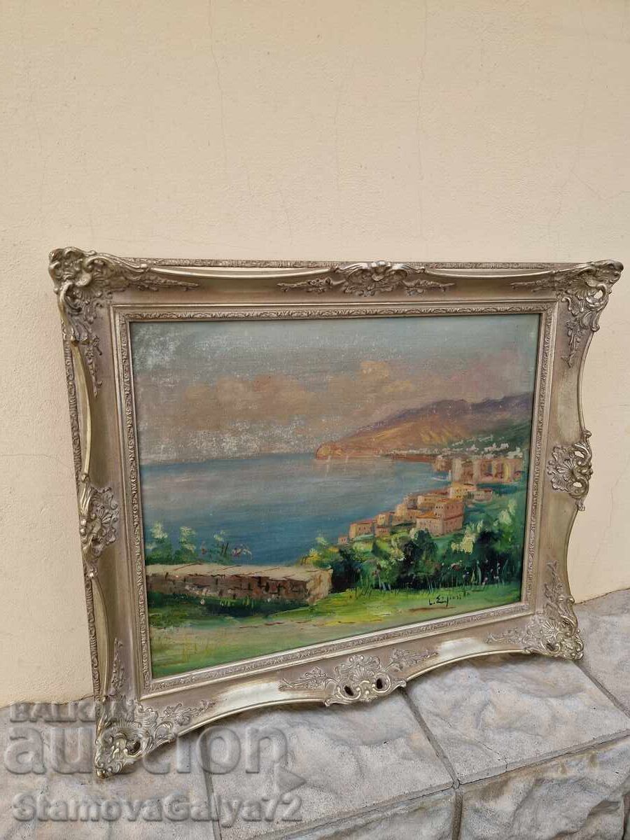 Veche minunată pictură antică în ulei - 6