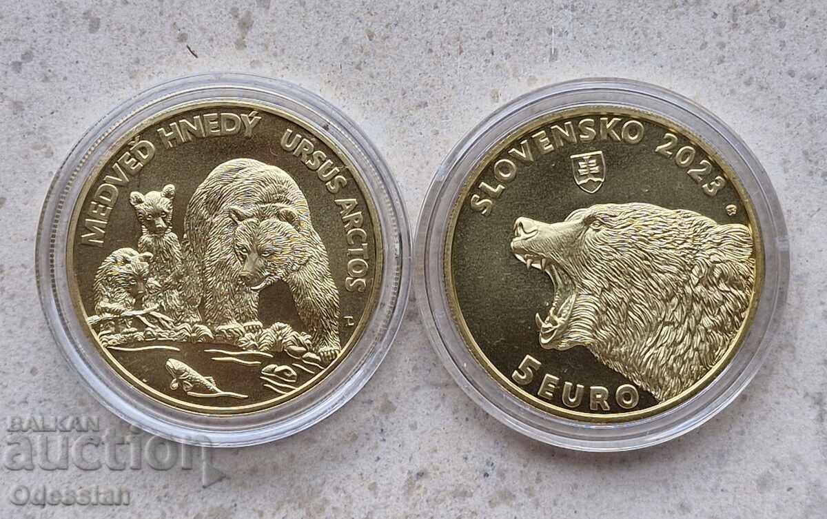 Словакия • 5 евро • Мечка • 2023 • UNC Словакия • 5 евро • Мечка • 2023 • UNC
