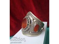 Brățară manșetă vintage cu carnelian