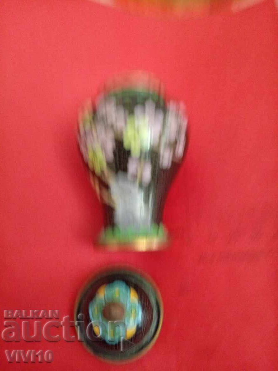 Licitație Cutie veche, email, cloisonné 10cm