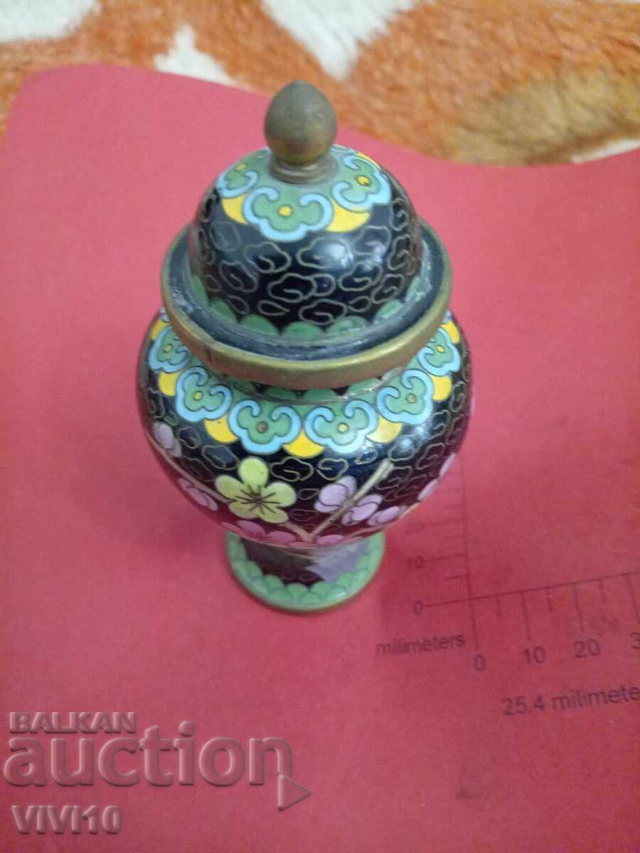 Cutie veche, email, cloisonné 10cm