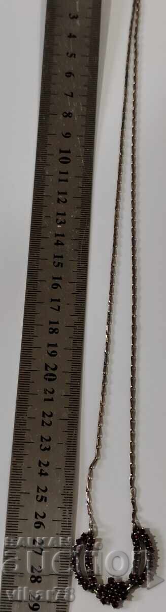 Silver necklace with garnets - 6
