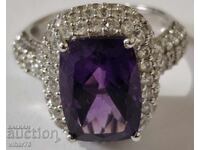 Inel de argint pentru damă cu ametist