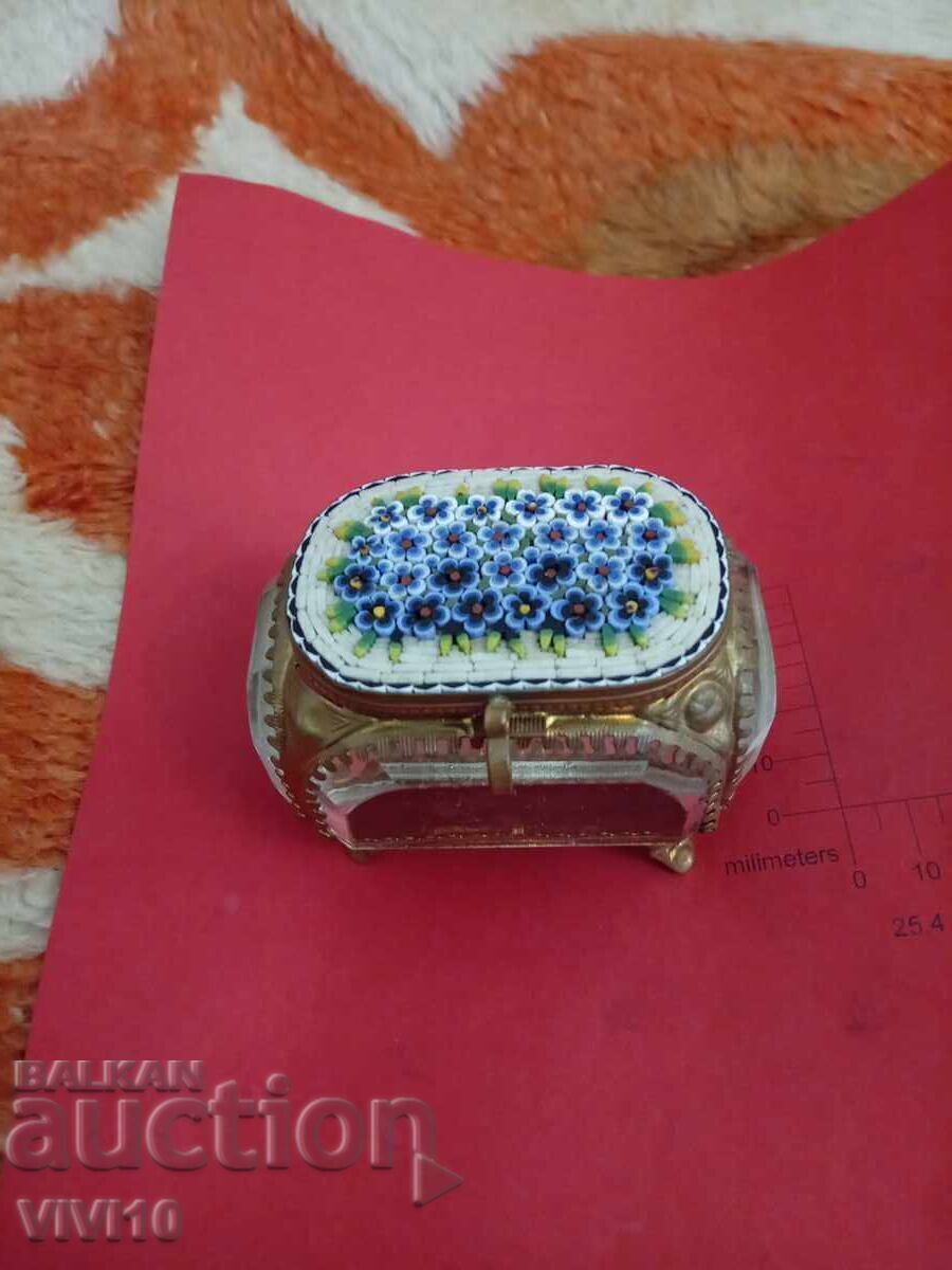 Antique jewelry box, bronze, gilding