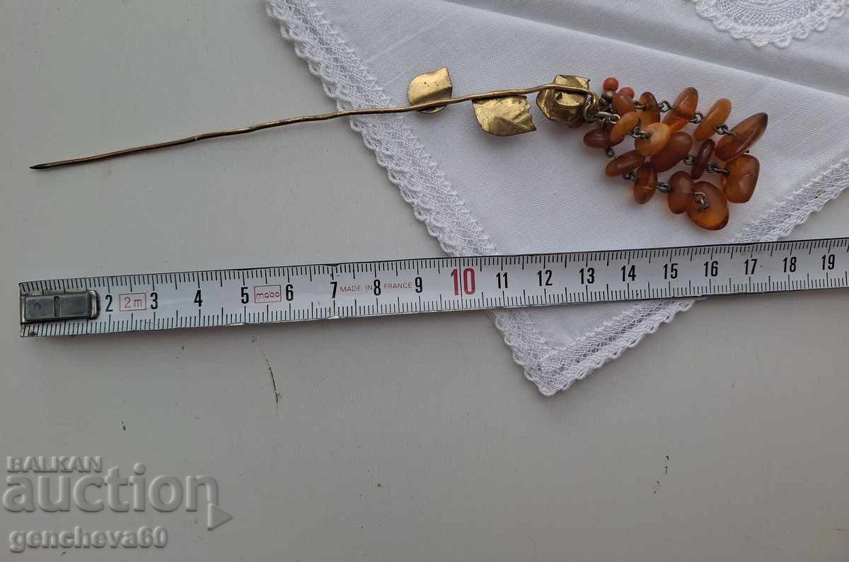 Livrarea Ac de păr cu chihlimbar natural baltic