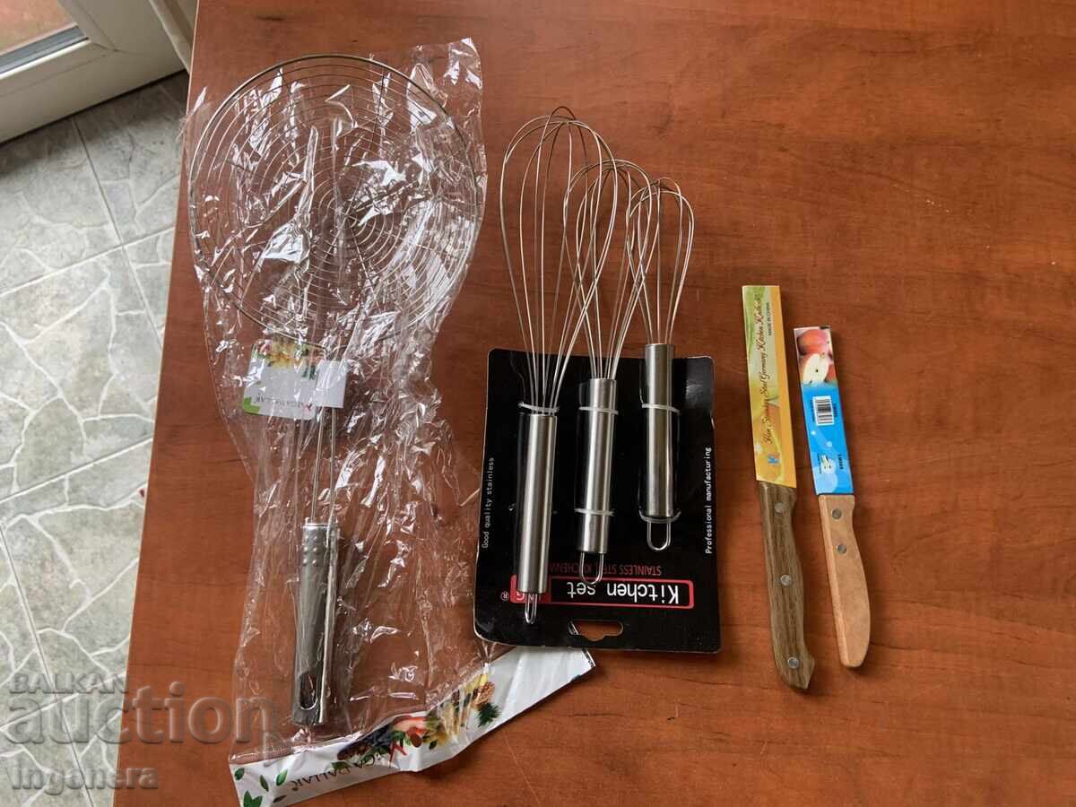 LOT KNIFE-2 PCS. GEVGIR AND MIXERS SET-NEW