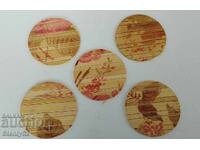 Bamboo coasters for cups, mugs with diameter 10 cm