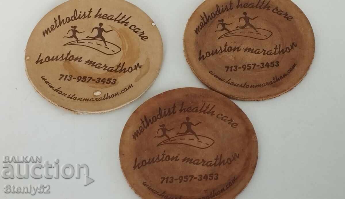 Δερμάτινες σουβέρ για ποτήρια, κούπες με Φ 9 εκ