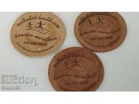 Suporturi de pahare din piele naturală, halbe cu F 9 cm