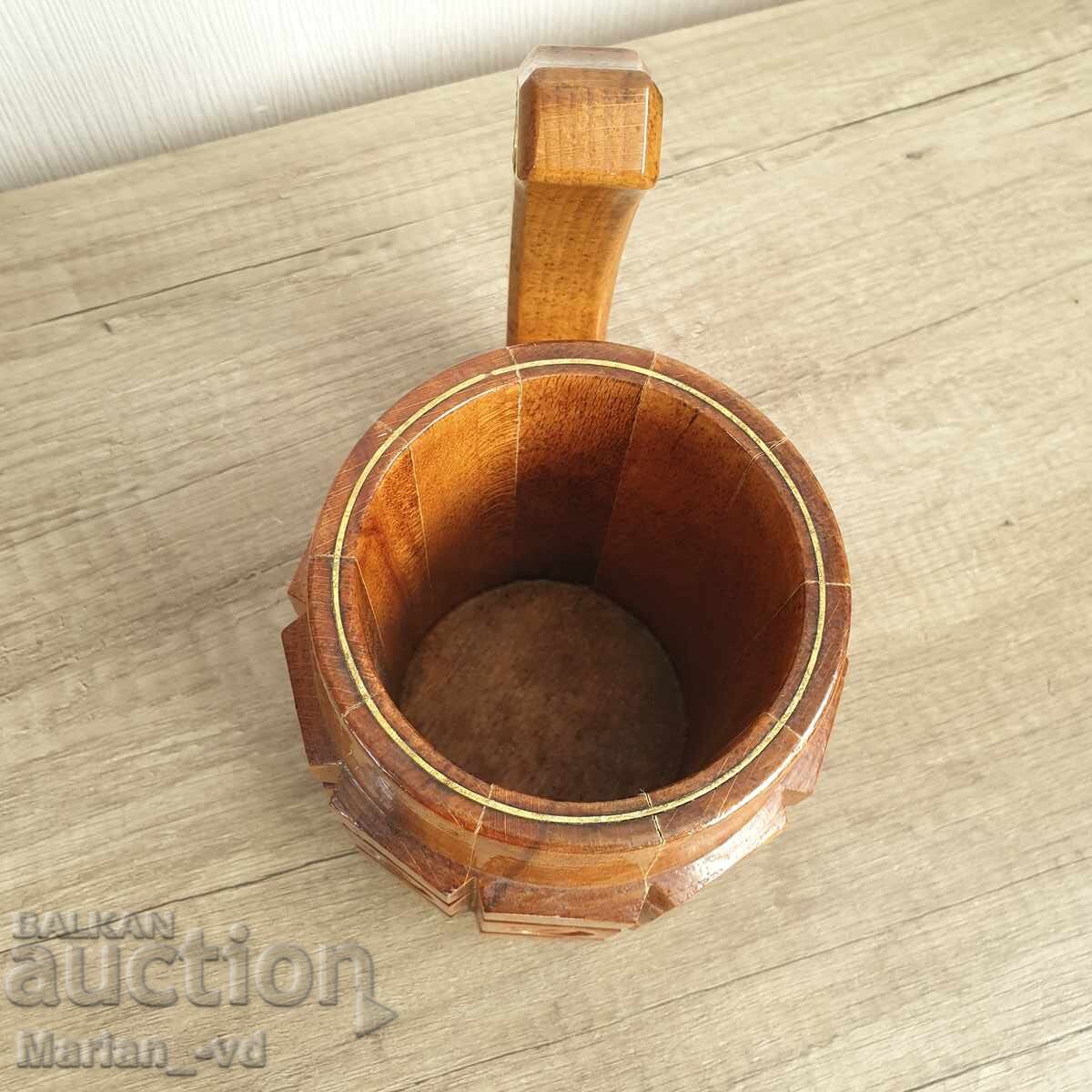 Δημοπρασία Παλιά ρωσική ξύλινη κούπα μπύρας