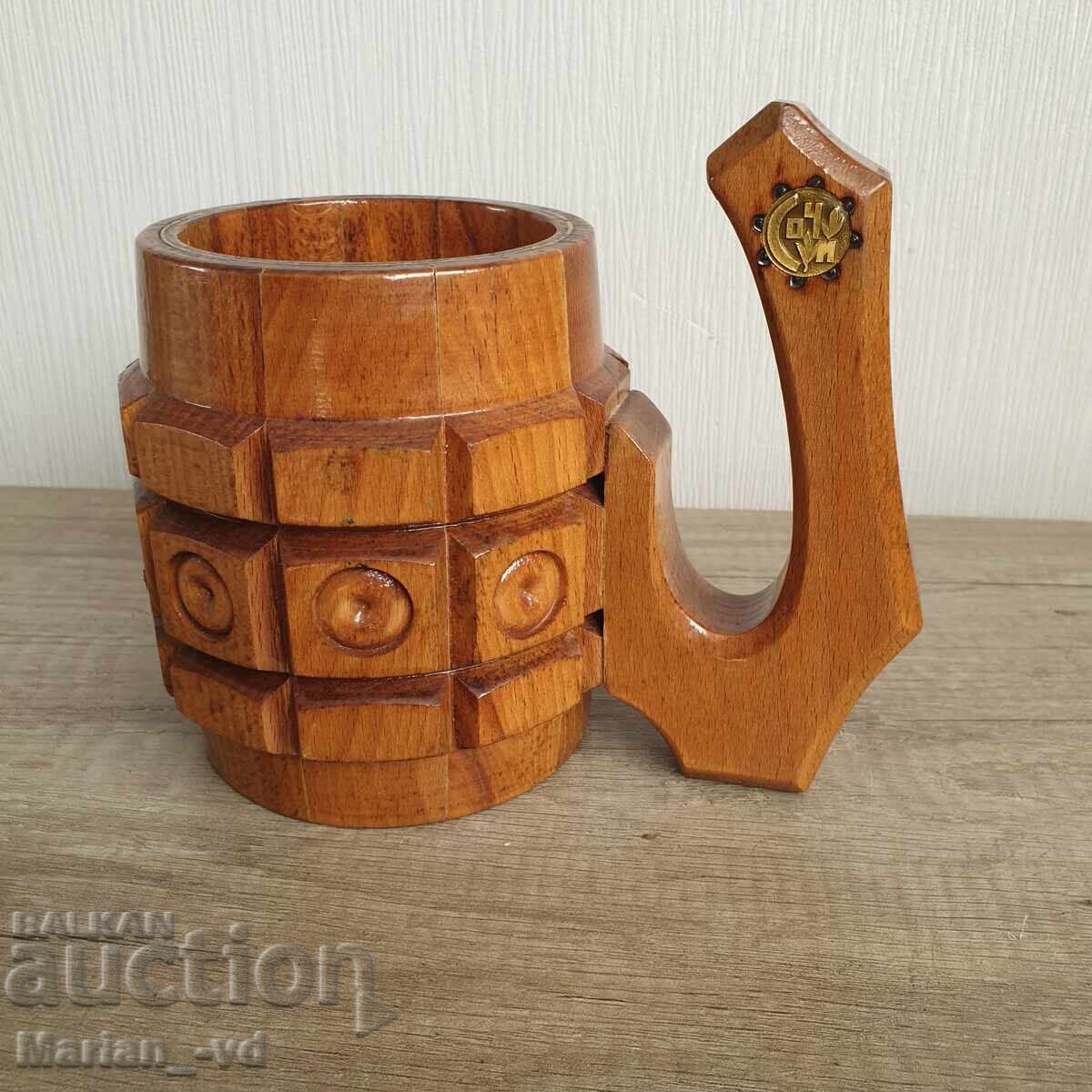 Παλιά ρωσική ξύλινη κούπα μπύρας - 7