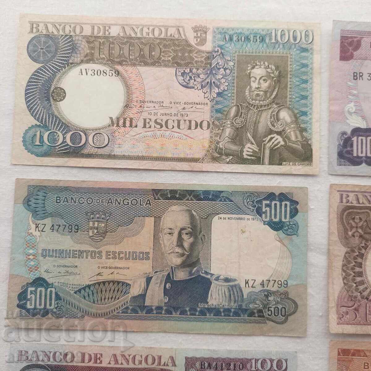 Δημοπρασία Λοτ Τραπεζογραμματίων από την Αγκόλα/Angola - 13 τεμάχια