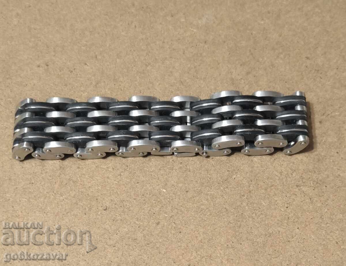 Chain-stylish bracelet made of stainless steel (black/white) with price € 6.50 | 12.71 BGN