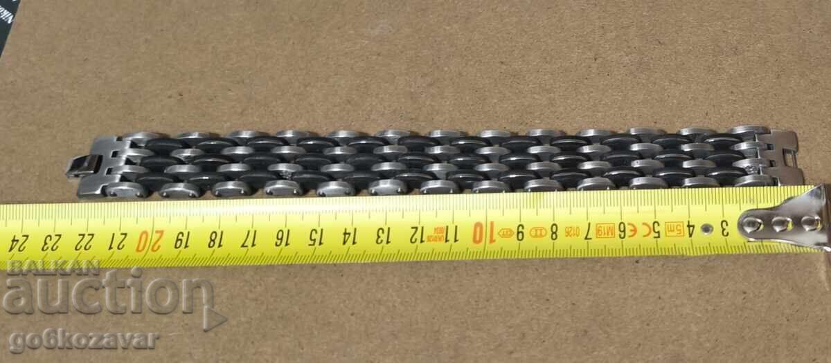 Livrarea Brățară tip lanț elegantă din oțel inoxidabil (negru/alb)