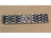 Chain-stylish bracelet made of stainless steel (black/white)