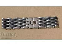 Chain-stylish bracelet made of stainless steel (black/white)