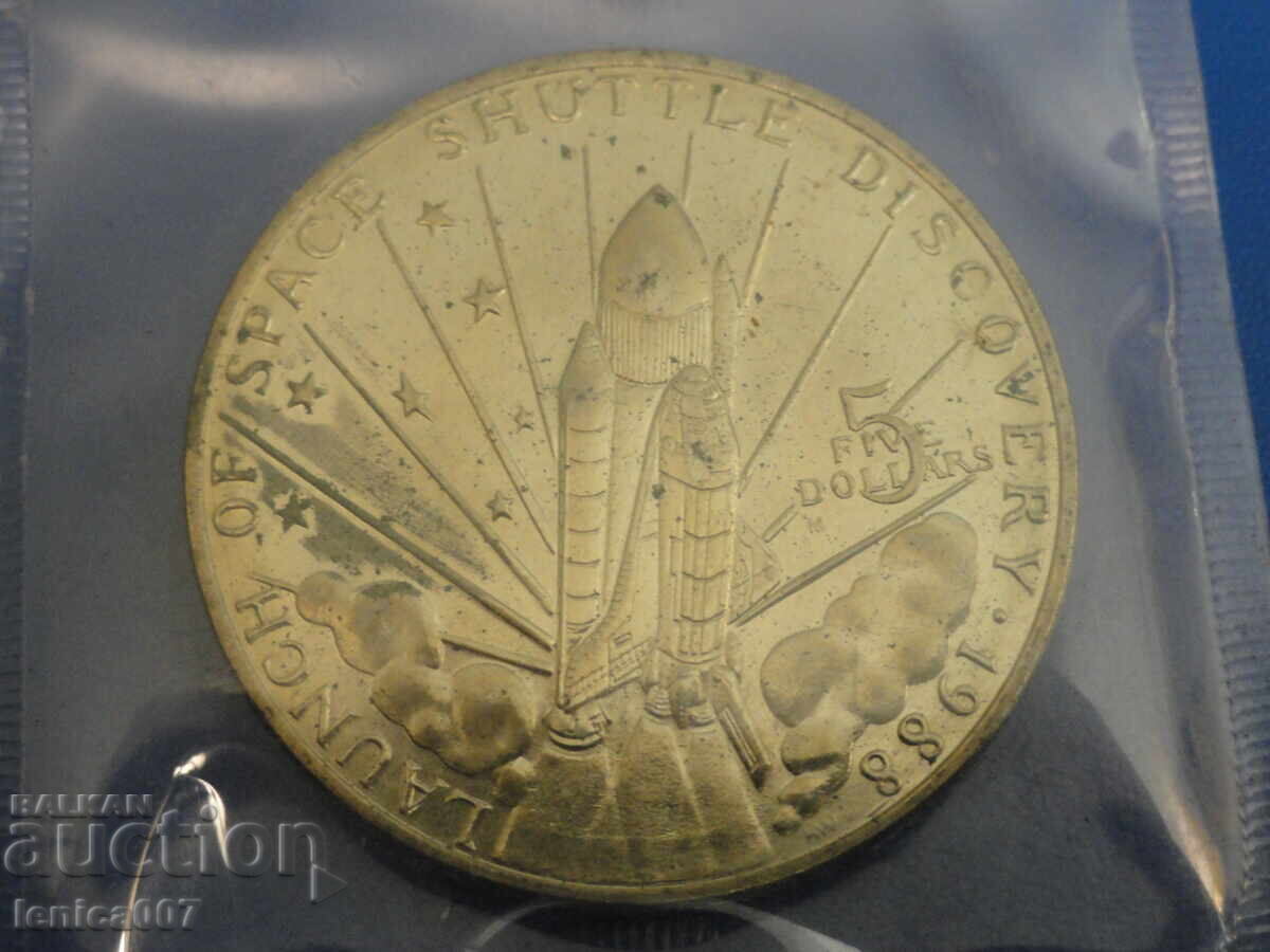Μαρshalλοί Νήσοι 1988 - 5 δολάρια "Δίσκος Διαστημικού Λεωφορείου" - 5 Μαρshalλοί Νήσοι 1988 - 5 δολάρια "Δίσκος Διαστημικού Λεωφορείου" - 5