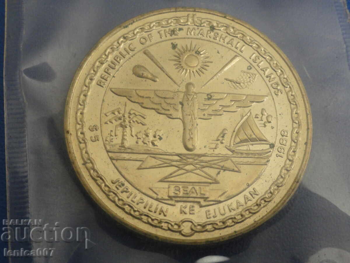 Μαρshalλοί Νήσοι 1988 - 5 δολάρια "Δίσκος Διαστημικού Λεωφορείου" - 6 Μαρshalλοί Νήσοι 1988 - 5 δολάρια "Δίσκος Διαστημικού Λεωφορείου" - 6