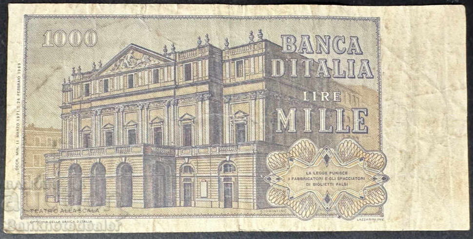 Italy 1000 Lire 1969 Pick 101 Ref 4360 with price 2.00 BGN | € 1.02