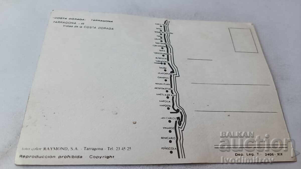 Postcard Tarragona Costa Dorada with price 0.75 BGN | € 0.38 Postcard Tarragona Costa Dorada with price 0.75 BGN | € 0.38