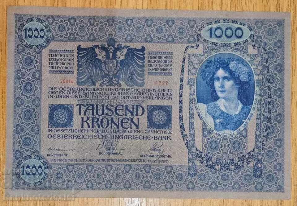 Austria 1000 Coroane 1902 1919 Pick 59 Ref 5814a Austria 1000 Coroane 1902 1919 Pick 59 Ref 5814a