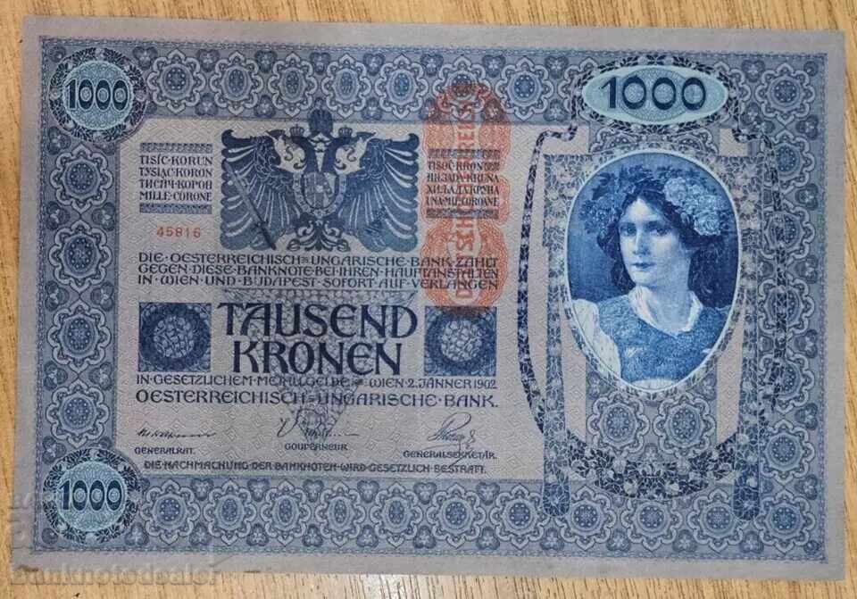 Αυστρία 1000 Κρόνες 1902 1919 Pick 59 Ref 5816a με τιμή 35.00 BGN | € 17.90 Αυστρία 1000 Κρόνες 1902 1919 Pick 59 Ref 5816a με τιμή 35.00 BGN | € 17.90