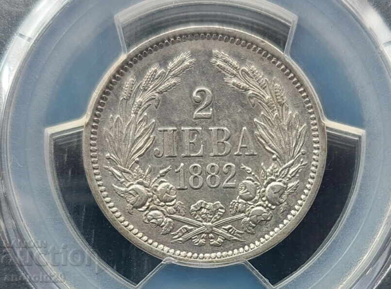 Παράδοση 2 leva 1882 godina Knyazhestvo Bŭlgariya - AU53 από PCGS