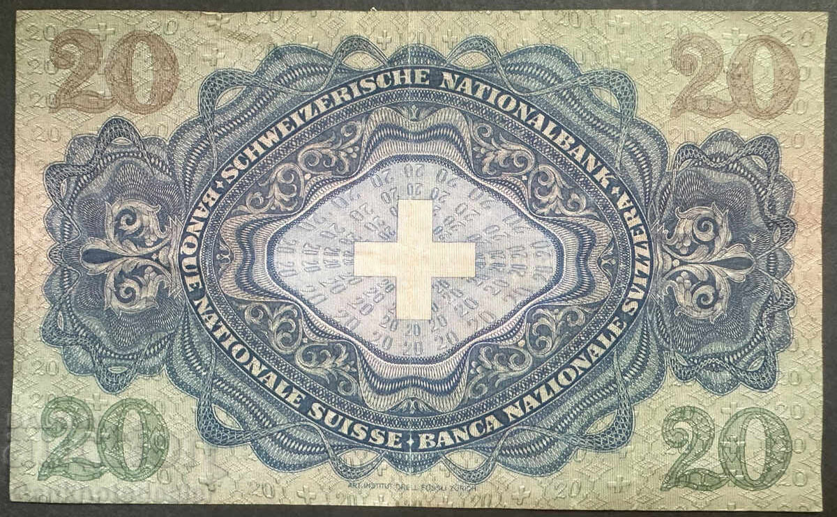 Elveția 20 Franci 1944 Pick 39m Ref 7685 cu preț 110.00 BGN | € 56.24 Elveția 20 Franci 1944 Pick 39m Ref 7685 cu preț 110.00 BGN | € 56.24