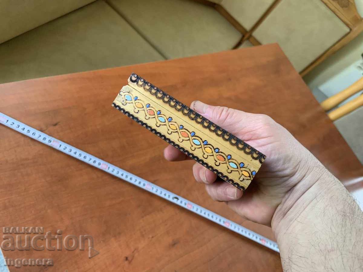 BOX WOOD PYROGRAPH DRAWING ANTIQUE FROM SOCA MOSTRA - 6