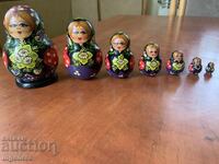 МАТРЬОШКА МАТРЬОШКИ КУКЛА ДЪРВО СТАРИННА-7 БРОЯ