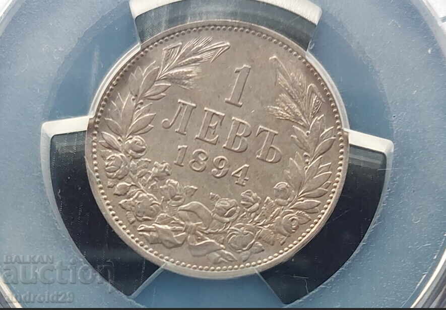 Delivery of 1 Lev 1894 Principality of Bulgaria - AU Detail on PCGS