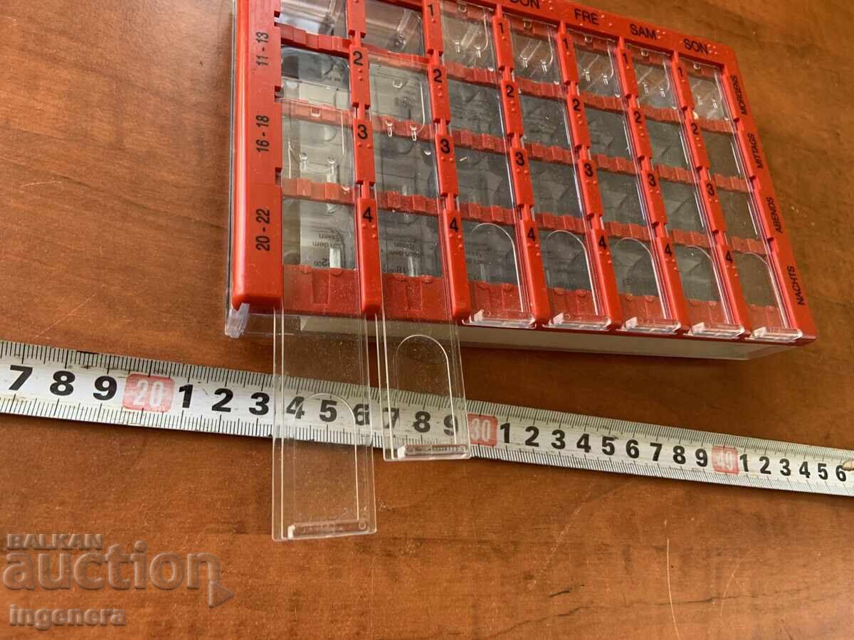 Licitație CUTIE PENTRU MEDICAMENTE SĂPTĂMÂNALĂ CU PATRU DOZE - GERMANIA