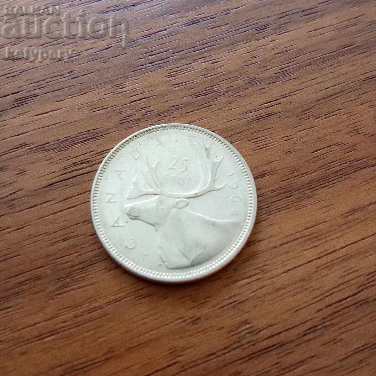25 цента 1964 Канада