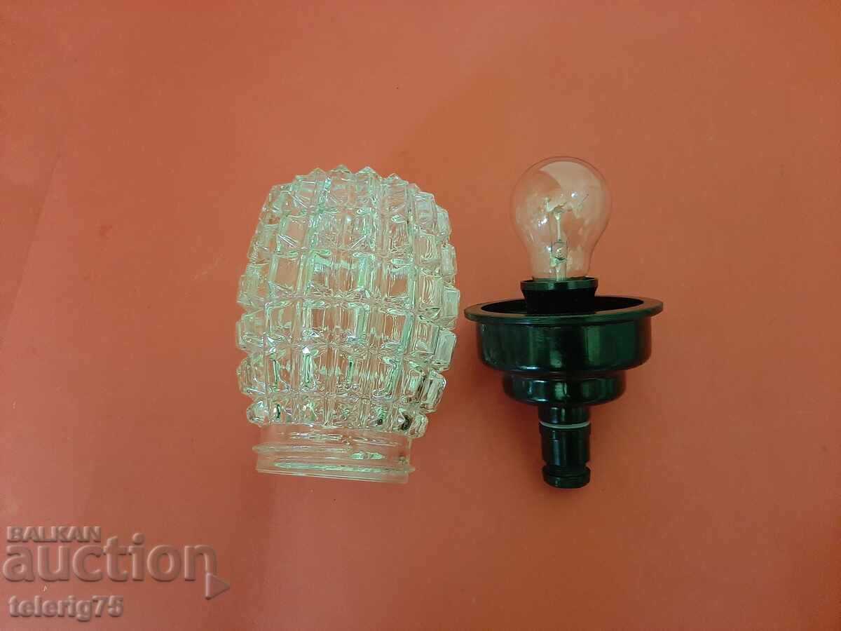 Παράδοση Παλιό Ρετρό Πλαφόν με Ενισχυμένο Γυαλί για Εξωτερική Τοποθέτηση + Λαμπτήρας