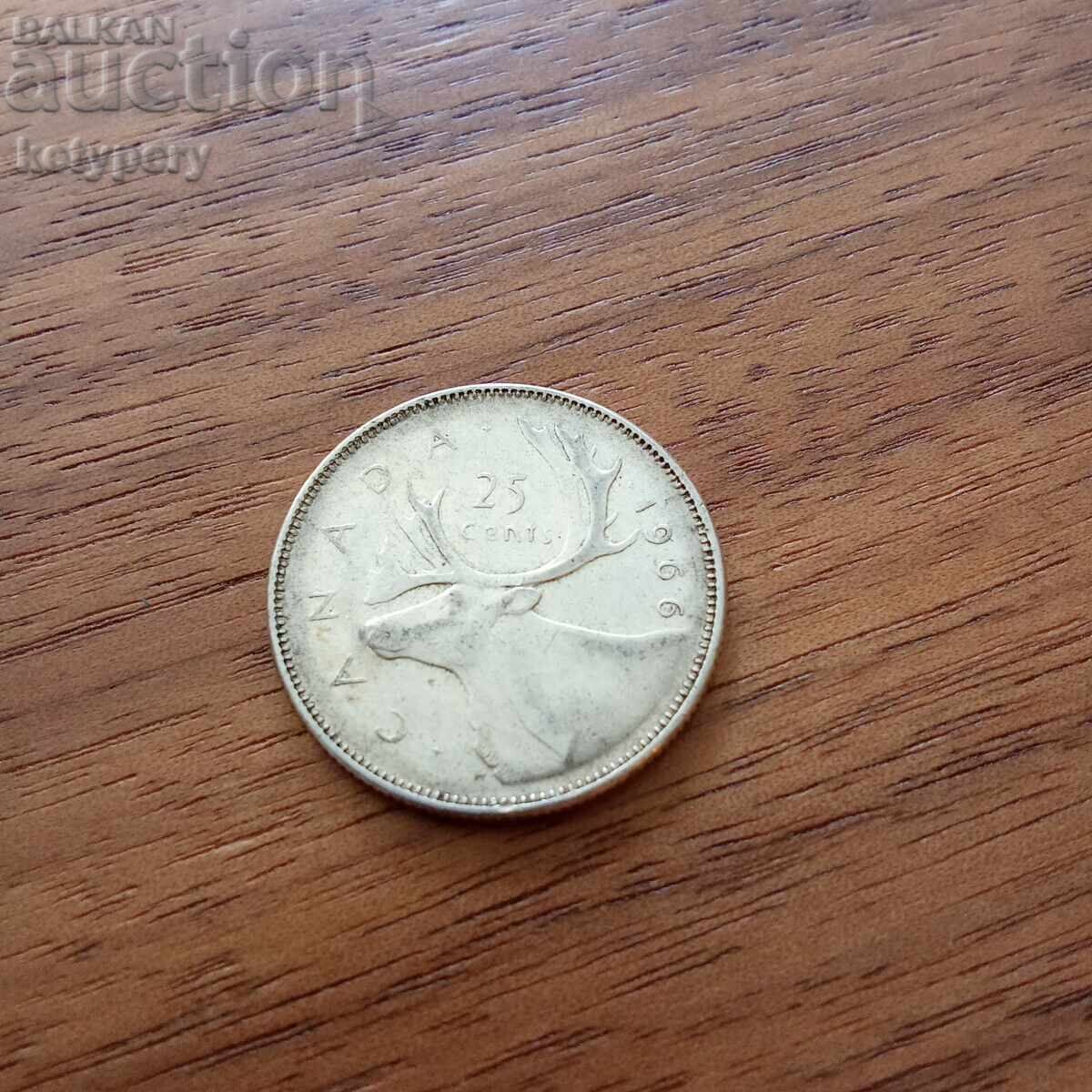 25 de cenți 1966 Canada 25 de cenți 1966 Canada