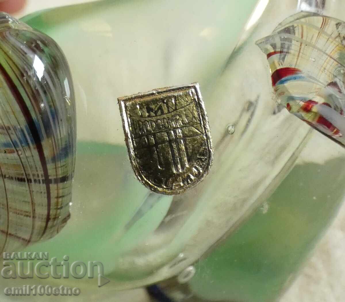 Candy box - basket, multicolored glass, handmade with price 18.00 BGN | € 9.20